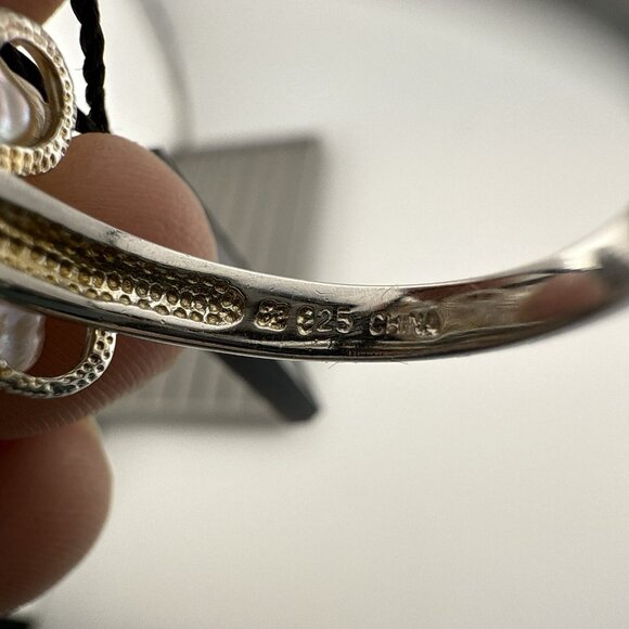 Honora Pearl Ring Flower Floral Sterling Silver 925 sz 8 Cluster Layer Pastel - Picture 8 of 11